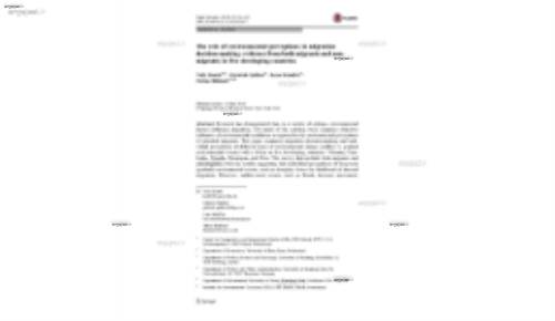 The role of environmental perceptions in migration decision-making: evidence from both migrants and nonmigrants in five developing countries